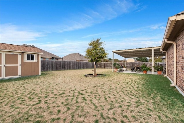 view of yard featuring a patio and a pergola