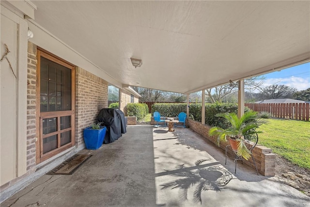 view of patio with grilling area