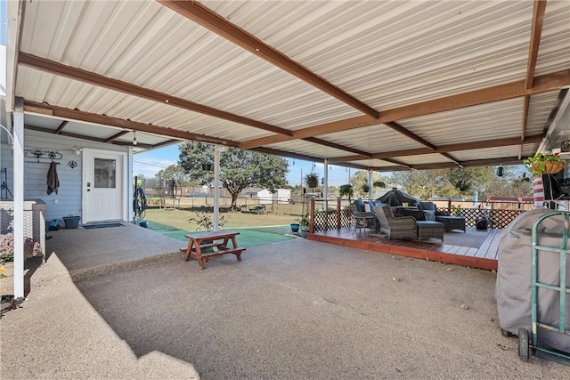 view of patio with an outdoor hangout area