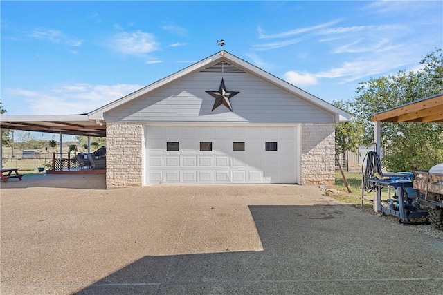 view of garage