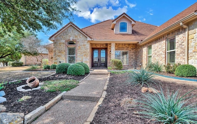 view of front of home with french doors