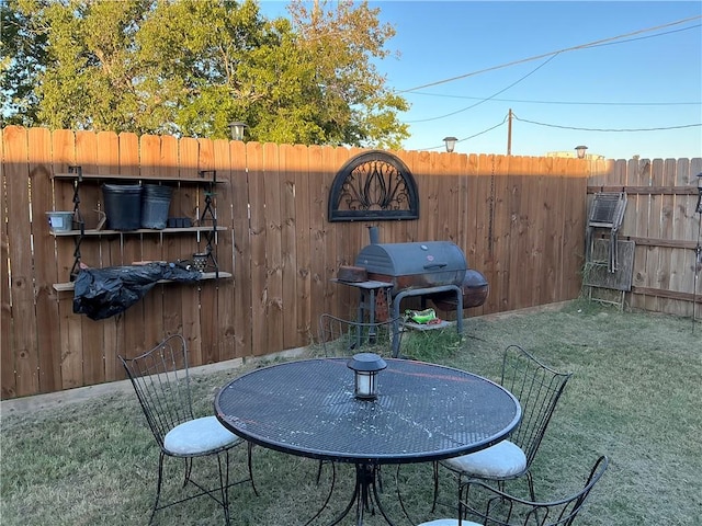 view of patio / terrace with a grill