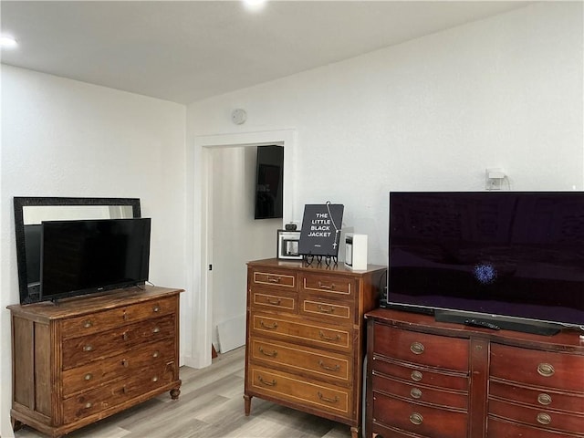 bedroom featuring light hardwood / wood-style flooring