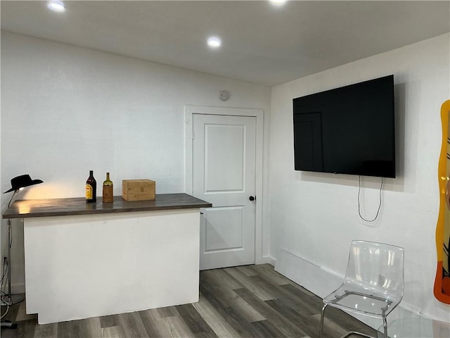 interior space featuring dark hardwood / wood-style flooring