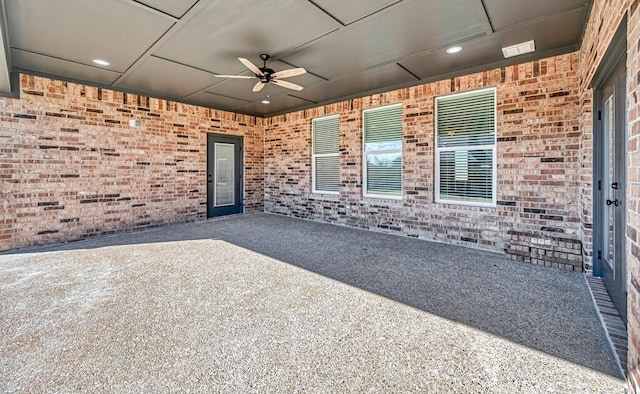 view of patio with ceiling fan