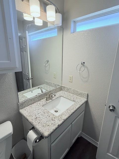 bathroom with vanity and toilet