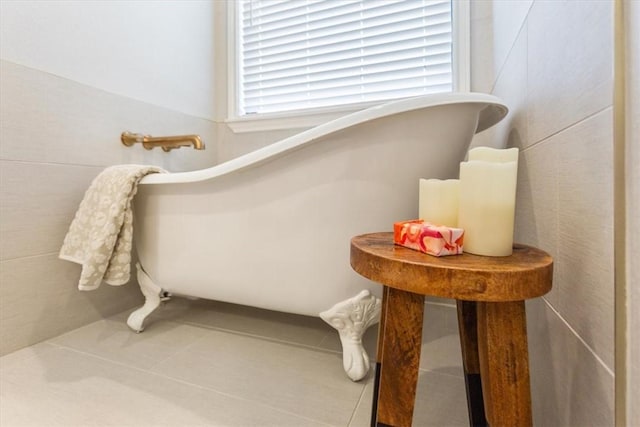 staircase featuring tile patterned flooring