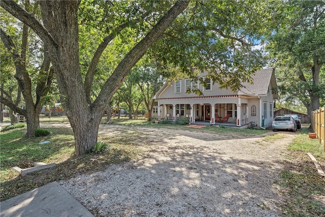 view of front of house featuring covered porch