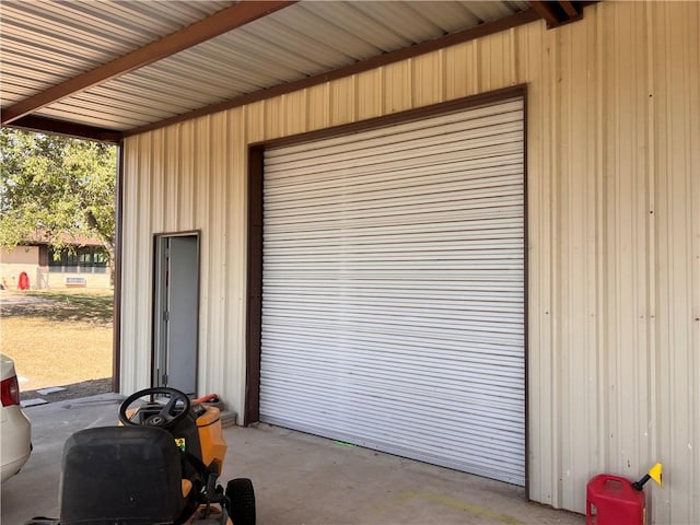 view of garage