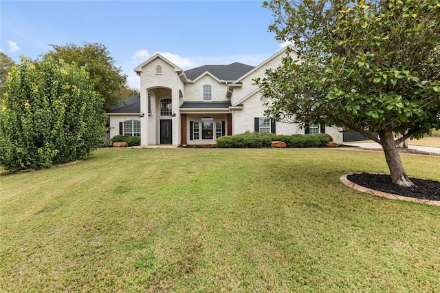 view of front of home featuring a front yard