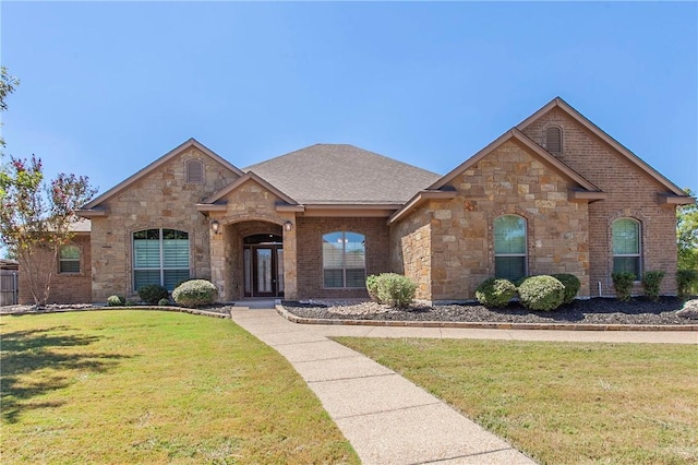 view of front of home with a front yard