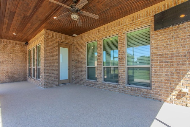 view of patio with ceiling fan