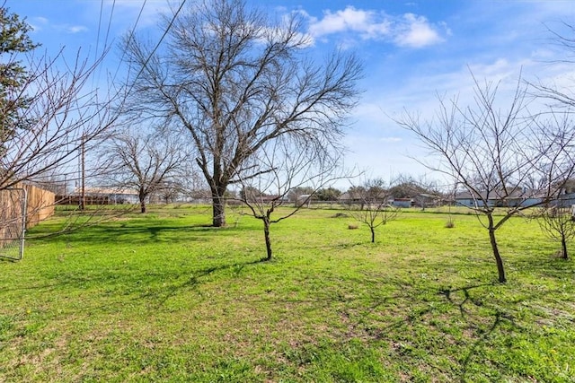 view of yard with a rural view