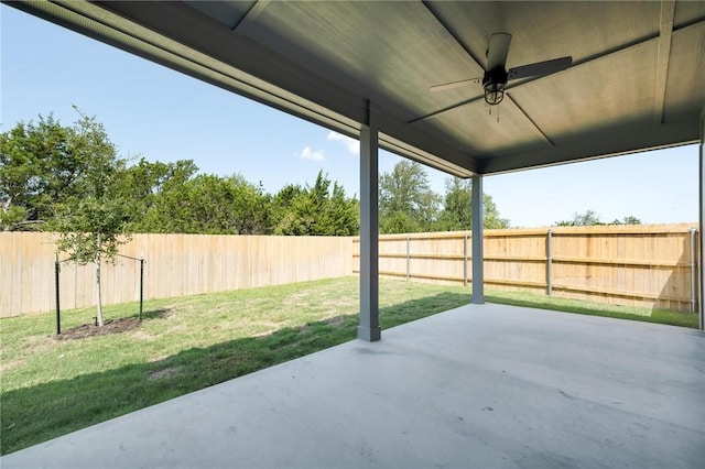 view of patio / terrace with ceiling fan