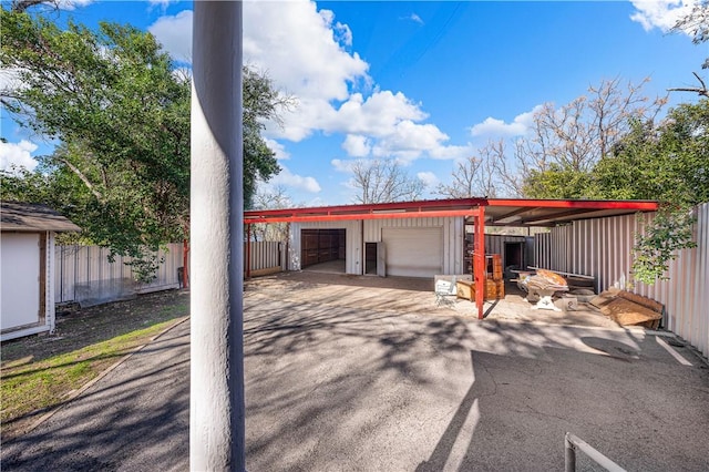 view of garage