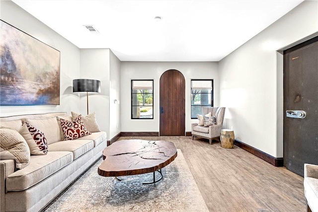 living room featuring hardwood / wood-style floors