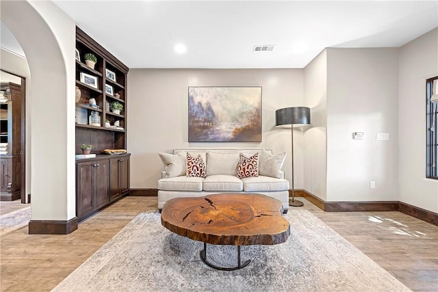 sitting room featuring light wood-type flooring