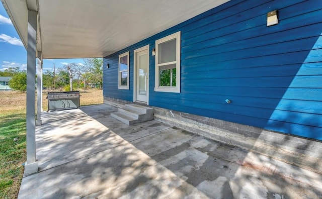 view of patio / terrace with a grill