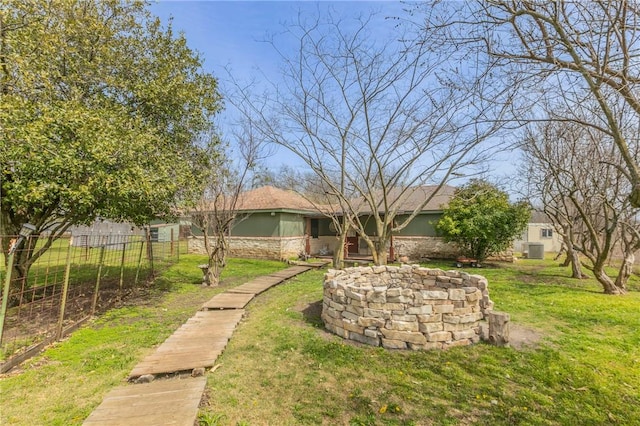 view of yard with fence