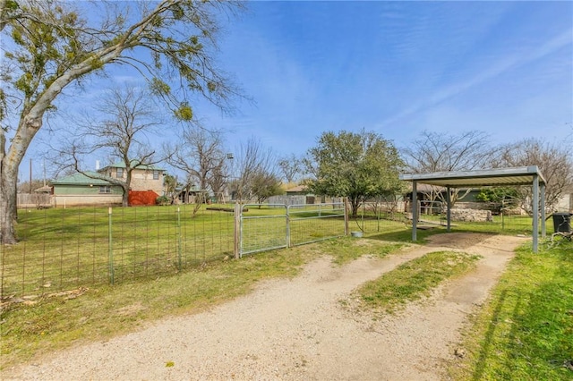 view of street featuring dirt driveway