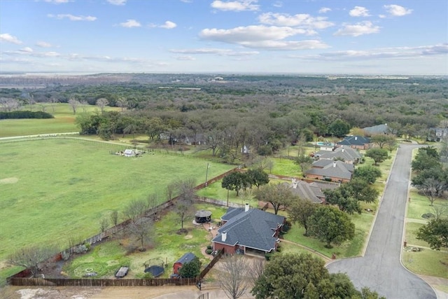 aerial view with a rural view