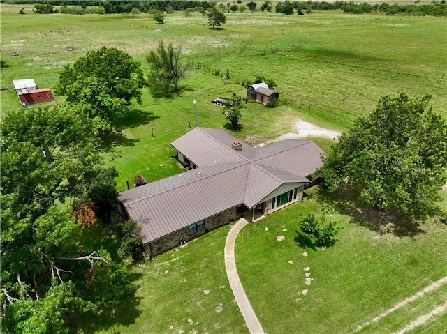 bird's eye view with a rural view