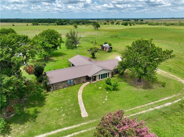 aerial view with a rural view