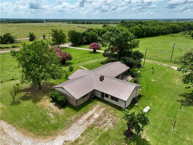 drone / aerial view with a rural view