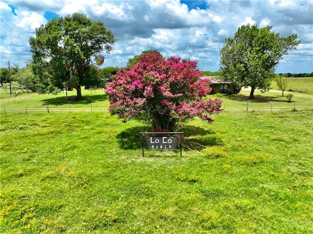 view of yard with a rural view