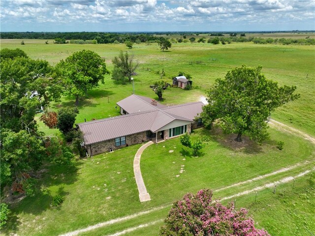 drone / aerial view featuring a rural view