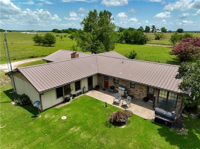 aerial view with a rural view