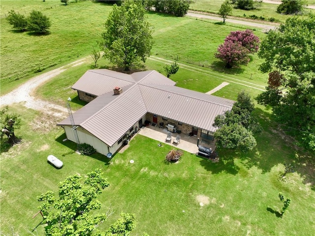 drone / aerial view featuring a rural view