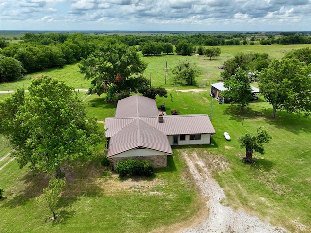 aerial view with a rural view