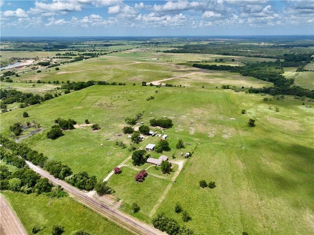 aerial view featuring a rural view