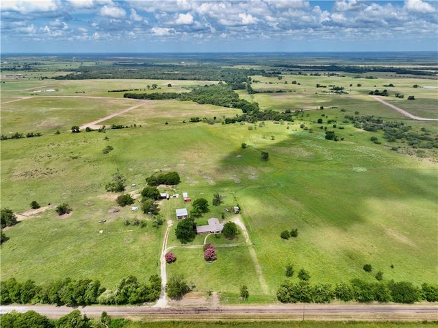 aerial view featuring a rural view