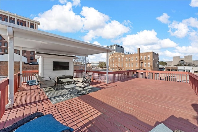 view of wooden deck