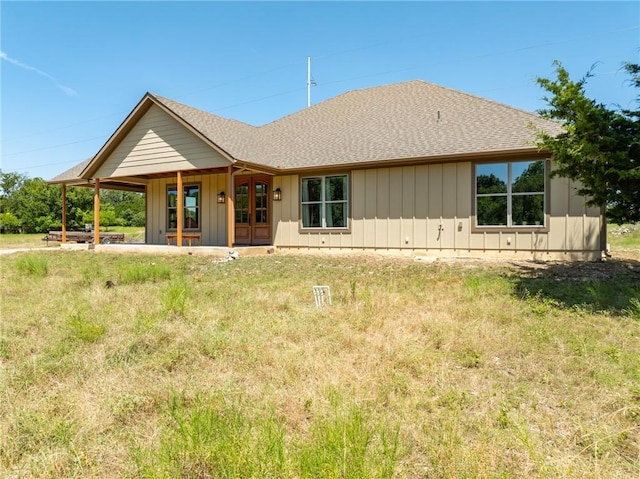 rear view of house with french doors