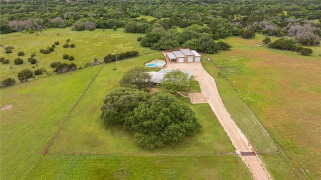 drone / aerial view featuring a rural view