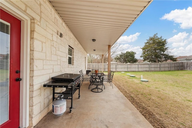 view of patio / terrace featuring a fenced backyard