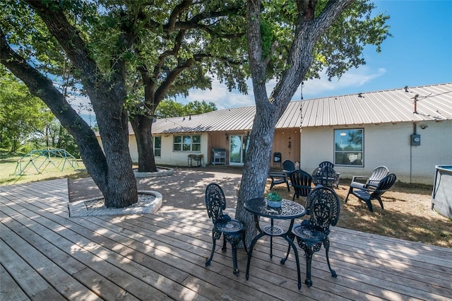 deck featuring area for grilling