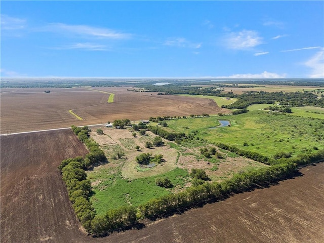 aerial view with a rural view