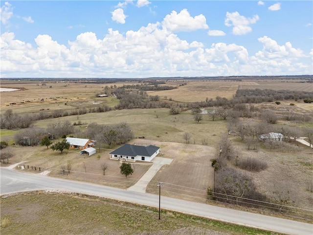 aerial view with a rural view