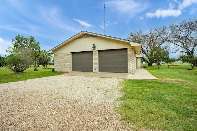 view of detached garage