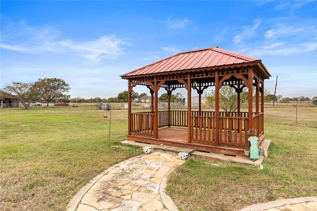 exterior space with a gazebo