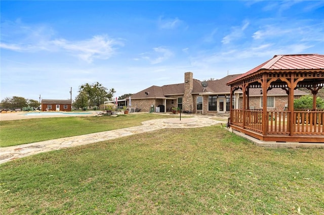 view of yard featuring a gazebo