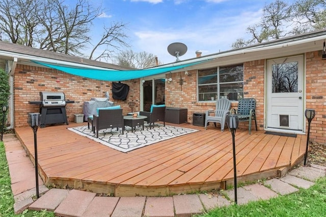 deck with an outdoor living space