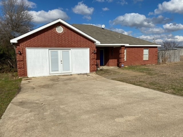 exterior space featuring a garage