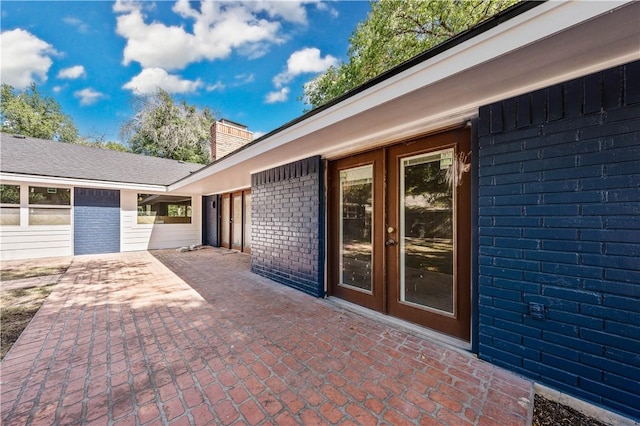 view of patio featuring french doors