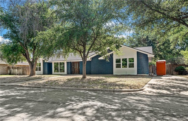 view of single story home