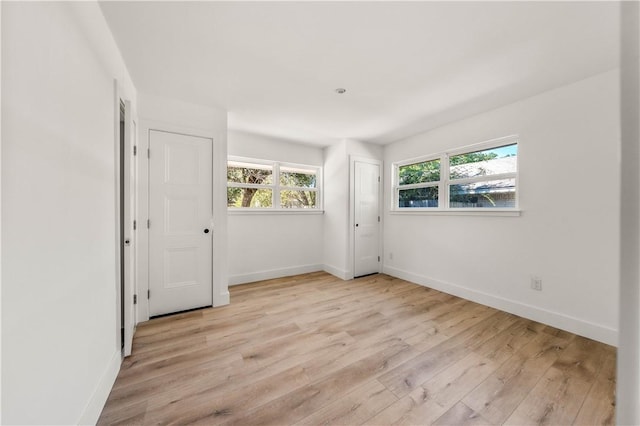 unfurnished room featuring light hardwood / wood-style floors